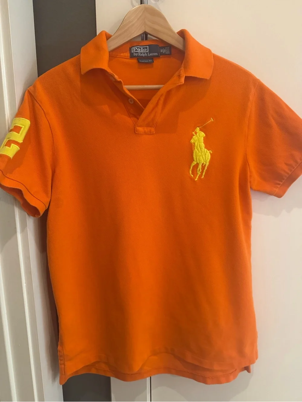 Polo by Ralph Lauren Men's Orange Custom Fit Polo
